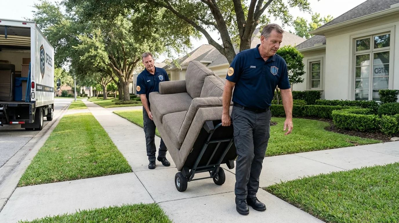 Local residential moving crew loading furniture in Elkhorn, NE